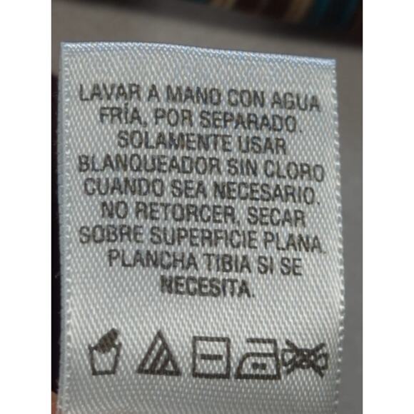 Covington Petite M Layered Look Top Brown Striped Collar Cuffs V Neck Rayon - Picture 11 of 11